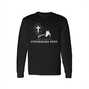 Camiseta de manga larga God Bless My Connemara Pony para amantes de los caballos - Product Image 3