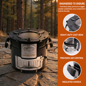 Edelstahl Holzkohle- und Holzpellet-Ofen Feuerstelle mit Effizienter Heizung und Langlebigem Design - Product Image 1