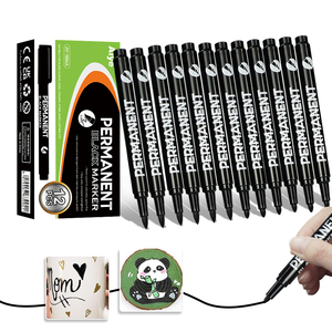 Pennarelli indelebili a punta sottile nero <span class=keywords><strong>bianco</strong></span> permanente inchiostro di qualità superiore punta sottile <span class=keywords><strong>pennarello</strong></span> permanente <span class=keywords><strong>per</strong></span> ufficio - Product Image 1