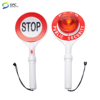Garde de franchissement routier, contrôle de la circulation, Rechargeable, clignotant double face, signalisation de sécurité routière, à main, Led, panneau de pagaie d'arrêt lent