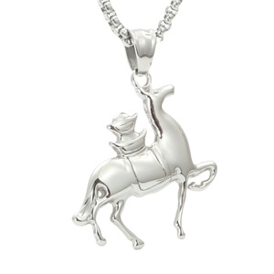 Collier avec pendentif petit cheval en argent tibétain, forme animale, bijoux unisexes, cadeau tendance - Product Image 1