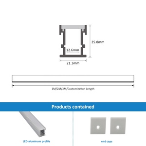 Le profil en aluminium du <span class=keywords><strong>prix</strong></span> usine 009 a mené le profil en aluminium industriel anodisé par plancher de l'aluminium 6063 de 21*26mm - Product Image 2