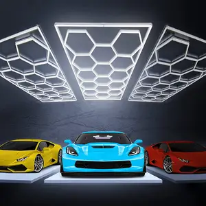 Car Showroom Auto Workshop Design Hexagonal Ceiling Light detailing light LED Car Workshop octagon car detailing LED lights