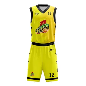 Оптовая продажа, зеленая желтая баскетбольная форма, высокое качество, индивидуальный дизайн логотипа, баскетбольная майка