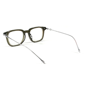 Ultra Hafif Saf Titanyum Asetat Unisex Punk Tarzı Kare Şekilli Tam Çerçeveli Optik Çerçeveler Düz Yüzeyli HRD EGOS Model Okuma Gözlüğü - Product Image 6