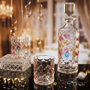 6개 위스키 잔 세트와 1개 크리스탈 디캔터, 우아한 위스키 텀블러 잔, 가정용 바 호텔 도매 대량 공급 - Product Image 3