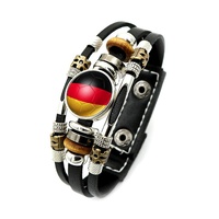 Bracelet multi-rangs en pierre naturelle Kevlar pour équipe de football, style punk, pour hommes et femmes, transfrontalier, européen et américain
