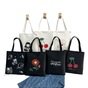 Bolsa de Compras de Algodón Personalizada <span class=keywords><strong>Rungo</strong></span> con Asa Larga, Cierre de Cremallera, Patrón de Letras, Tamaño Grande y Práctica - Product Image 3