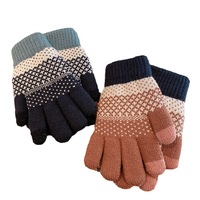 Gants rétro de style coréen, chauds, thermiques, à cinq doigts, longueur poignet, pour étudiantes, automne/hiver, doublés de polaire