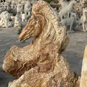 Outdoor Marble Sculpture White Marble Horse Statue