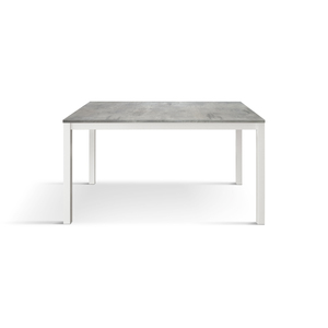 Extendable Dining <b>Table</b> Concrete Gray Melamine <b>Top</b> White Metal Base 160x90 Internal Use - Product Image 1