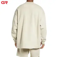 अनुकूलित कसरत कपड़े पुरुषों Crewneck Sweatshirt के 100% कपास वृहदाकार ढीला प्लस आकार सादे पुरुषों की कमीज़
