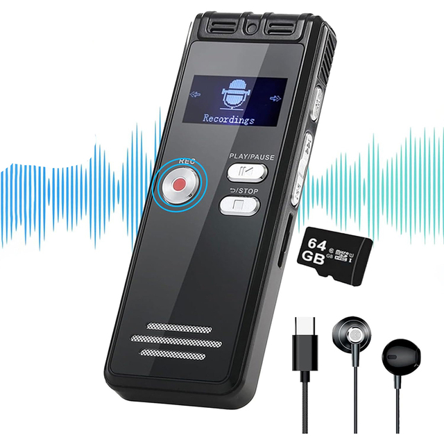 Support TF Card OTG 8GB 16GB 1536Kbps Audio HD Recording Password Digital Voice Recorder