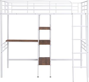 Etal OFT <span class=keywords><strong>Bed</strong></span> con Buil-in ESK y helhelves win Ize Ed para Dorm - Product Image 1