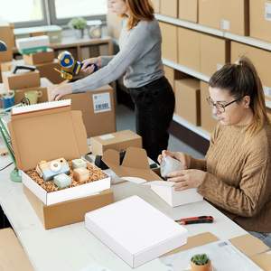 Cajas de Envío Blancas Impresas Personalizadas, Caja de Cartón Corrugado Autosellable para Pequeñas Empresas, Envíos Postales - Product Image 4