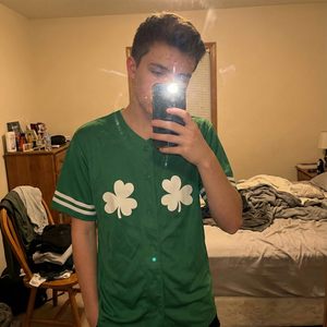 Personalized St Patricks Day Jersey Shenanigans Plaid Shamrock Design Unisex Adult Custom Name Number <b>Baseball</b> Style Shirt - Product Image 3
