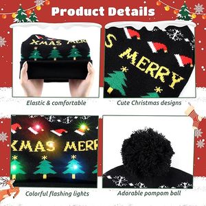 Cálido sombrero de <span class=keywords><strong>Navidad</strong></span> iluminado tejido colorido LED sombreros de <span class=keywords><strong>Navidad</strong></span> <span class=keywords><strong>para</strong></span> niños <span class=keywords><strong>Unisex</strong></span> invierno nieve <span class=keywords><strong>regalos</strong></span> de <span class=keywords><strong>Navidad</strong></span> divertido LED sombrero de <span class=keywords><strong>Navidad</strong></span> - Product Image 3