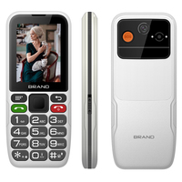 Botón SOS de pantalla de 2,4 pulgadas, teléfonos móviles 4G, teléfono de barra resistente, teléfono móvil básico de fácil uso con Batería grande de 1800mAh, memoria de 48 + 128MB