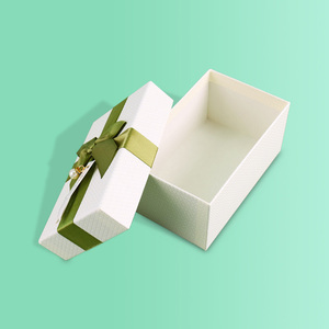 Caja de cartón con logotipo personalizado verde de lujo de fábrica con tapa de lazo, embalaje de papel blanco Perfume <span class=keywords><strong>Crema</strong></span> para los ojos regalos cosméticos faciales - Product Image 1