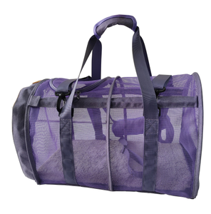 Purple Mesh Soft-Sided Pet Carrier <b>Backpack</b> for <b>Cats</b> Breathable Zipper Closure Round Shape - Product Image 6