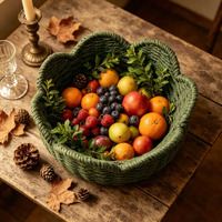 Panier en osier naturel avec poignée et doublure en coton, panier de rangement en rotin fait main pour la décoration de la maison, la cuisine et les cadeaux