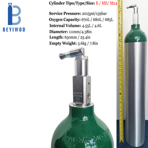 BEYIWOD DOT ME 4.55L Portable Vide Nouvelle Bouteille De Gaz En Aluminium Remplissant <span class=keywords><strong>O2</strong></span> Bouteilles D'oxygène Médicales - Product Image 4