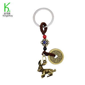 Porte-clés personnalisé vintage avec <span class=keywords><strong>horoscope</strong></span>, pièce de monnaie en bronze antique, pendentif avec les 12 signes du zodiaque chinois - Product Image 5