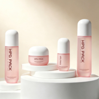 Ensemble de flacons de luxe en plastique vert émeraude dépoli mat, forme cylindrique, personnalisables avec logo, pour shampoing, lotion, savon liquide et pots de masque