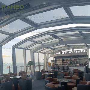 Enceinte extérieure moderne en aluminium pour véranda, porche de patio mobile électrique, structures rétractables, maison en verre pour l'extérieur - Product Image 2