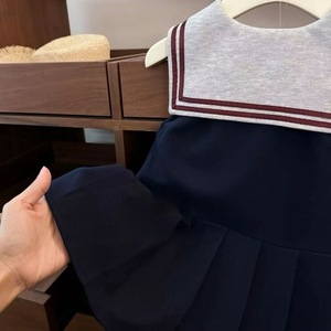 Child Star Circle Girls Sleeveless Sailor Collar Dress Breathable Pleated Skirt School Style - Product Image 4