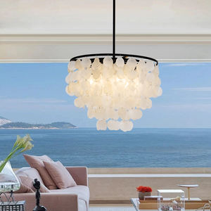 Iron frame E12 <b>light</b> source round <b>shell</b> decorative chandelier - Product Image 6