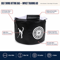 Sac de frappe de golf pour entraînement d'impact, en cuir PVC, imprimé cible, 43x28cm, 4 couleurs, logo personnalisé, OEM