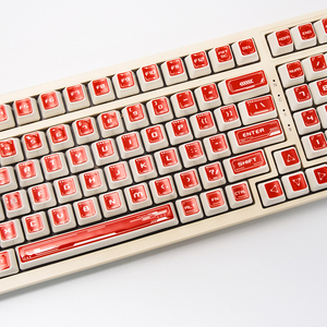 Keycaps en céramique 115 touches haut de gamme pour claviers de commutateur <span class=keywords><strong>Cherry</strong></span> Gateron <span class=keywords><strong>MX</strong></span> personnalisables de jeu/ordinateur en touches rouges personnalisées - Product Image 2