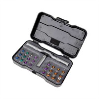 Jeu de tournevis à cliquet en forme de T détachable 24 en 1, embouts en acier allié magnétique, kit d'outils de réparation domestique DIY