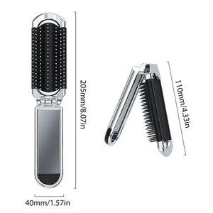 Bán Buôn Có Thể Gập Lại Gương Du Lịch Xách Tay Trọng Lượng Nhẹ Nhỏ Trang Điểm Bàn Chải Tóc Túi Lược - Product Image 6