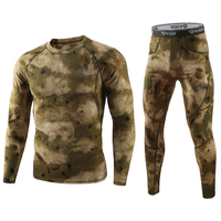 ESDY Ensemble de sous-vêtements chauds pour sports de plein air Caleçon long thermique Chasse tactique Sous-vêtements en polaire