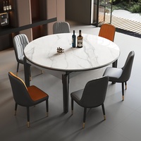 Ensemble table et chaises en pierre frittée, design moderne et minimaliste, durable, extensible, mobilier pour petites maisons, hôtels, parcs
