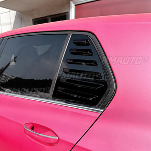 A Pair for Volkswagen GOLF MK6 MK7 MK7.5 MK8 GTI GTD R Car Rear <b>Window</b> Shutter Louver <b>Cover</b> Trim Carbon Fiber Style Glossy Black - Product Image 4