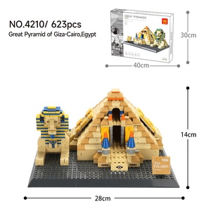 Série d'architecture mondiale, Pyramides de Gizeh, <span class=keywords><strong>Caire</strong></span> d'Égypte, ensemble de construction, modèles d'assemblage à petites particules, plastique ABS, jouet DIY, 623 pièces - Product Image 6