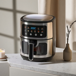 Freidora de Aire Inteligente y Horno Eléctrico Combinados de 6L con Ventana Transparente y Diseño sin Volteo para Hoteles, Cafeterías y <span class=keywords><strong>Residencias</strong></span> - Product Image 1