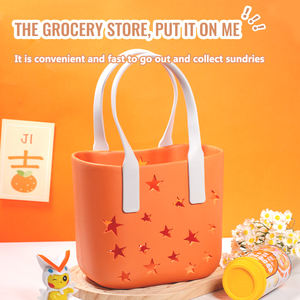 Wholesale Custom Logo <strong>Croc</strong> Makeup Silicone Beach Bag New Design <strong>Insert</strong> Tote Handbag for Outdoor Use - Product Image 5