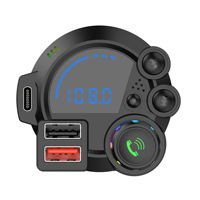 Kit Voiture Portable Multifonctionnel avec Microphone Mains Libres, Chargeur Double USB et Émetteur FM pour USB-C 5.0 WAV/MP3