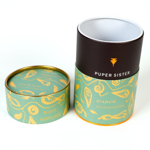 Custom CMYK Printed Biodegradable Recycled Materials Rigid Cardboard Cylinder Tube Box with <b>Sponge</b> Lining for Clothing Packaging - Product Image 6