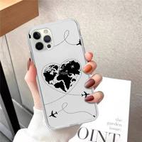 Casing HP Silikon Peta Dunia Cetak IMD Stiker Air untuk iPhone 11 12 Pro Max, untuk iPhone 12 Pro Casing Peta Dunia