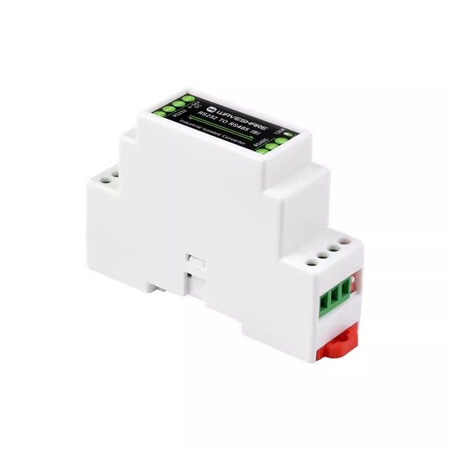WaveShare DIN-Rail RS232 to RS485 Serial Communication Converter Module Active Digital Isolation Industrial Communication