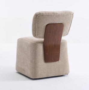 Silla de Comedor Moderna con Base de Madera Sólida, Tapizada en Tela, para Bar, Sala de Estar - Product Image 3