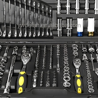 Ensemble d'outils de réparation automobile professionnel haut de gamme OEM 222 pièces avec clé à molette réglable en acier au chrome-vanadium, kit combiné, coffret rigide