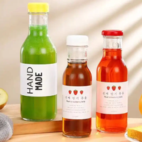 Usine En Gros 250ml 350ml 500ml Hermétique Lait Jus De Fruits Boisson Bouteille BBQ Long Anneau Cou Chili Sauce Bouteille En Verre