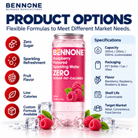 Boissons gazeuses aromatisées sans sucre OEM ODM en canettes, marque privée, 330 ml, 500 ml, faible MOQ