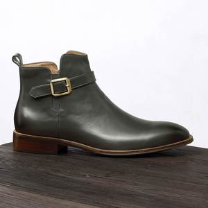 Bottes Chelsea Chukka pour homme en cuir de vachette de haute qualité, formelles, à lacets, imperméables, rehaussantes, antidérapantes, pour l'hiver et l'automne - Product Image 6